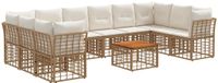 vidaXL - Bank loungeset - 10 zitplekken - Polyester - Naturel et Blanc Crème