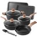 Omgoods - Set de batterie de cuisine à induction avec couvercle et revêtement antiadhésif