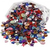 Merkloos Plak diamantjes - 1600x - gekleurd - 10-15 mm - zelfklevend - steentjes - stickers - plaksteentjes - Hobby/knutsel materiaal
