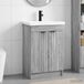 Maison Exclusive Ensemble de meubles de salle de bain exclusif - Gris Sonoma, dimensions 56 x 37,5 x 81 cm, fabriqué en bois composite