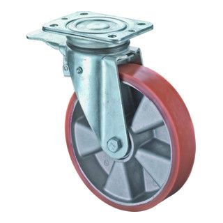 BS zwenkwiel met rem D.150mm - 550kg - gegoten PU-bandage - 1 stuk