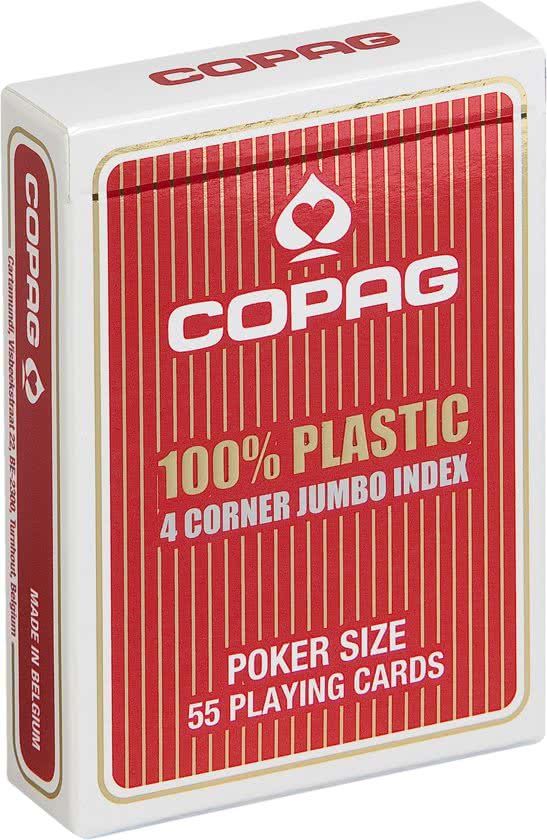 Copag Plastic speelkaarten Rood 4 hoeken