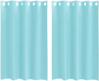 vidaXL Rideaux voile à œillets 2 pcs turquoise