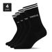 SNOCKS Hoge Sportsokken met Strepen - Unisex - Katoen - Maat 39-42 - Zwart - 4 Paar