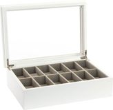 Item International Horloge kistje voor 12x horloges wit hout 28 x 19 x 9 cm