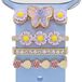 Wigento Smartwatch-bandjes, set van 4, met vlinder- en bloemmotieven, goudkleurig metaal, 22 mm, accessoires