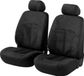 Walser Auto stoelbeschermer Velvet met Zipper ZIPP-IT Autostoelhoes, 2 stoelbeschermer voor voorstoel zwart