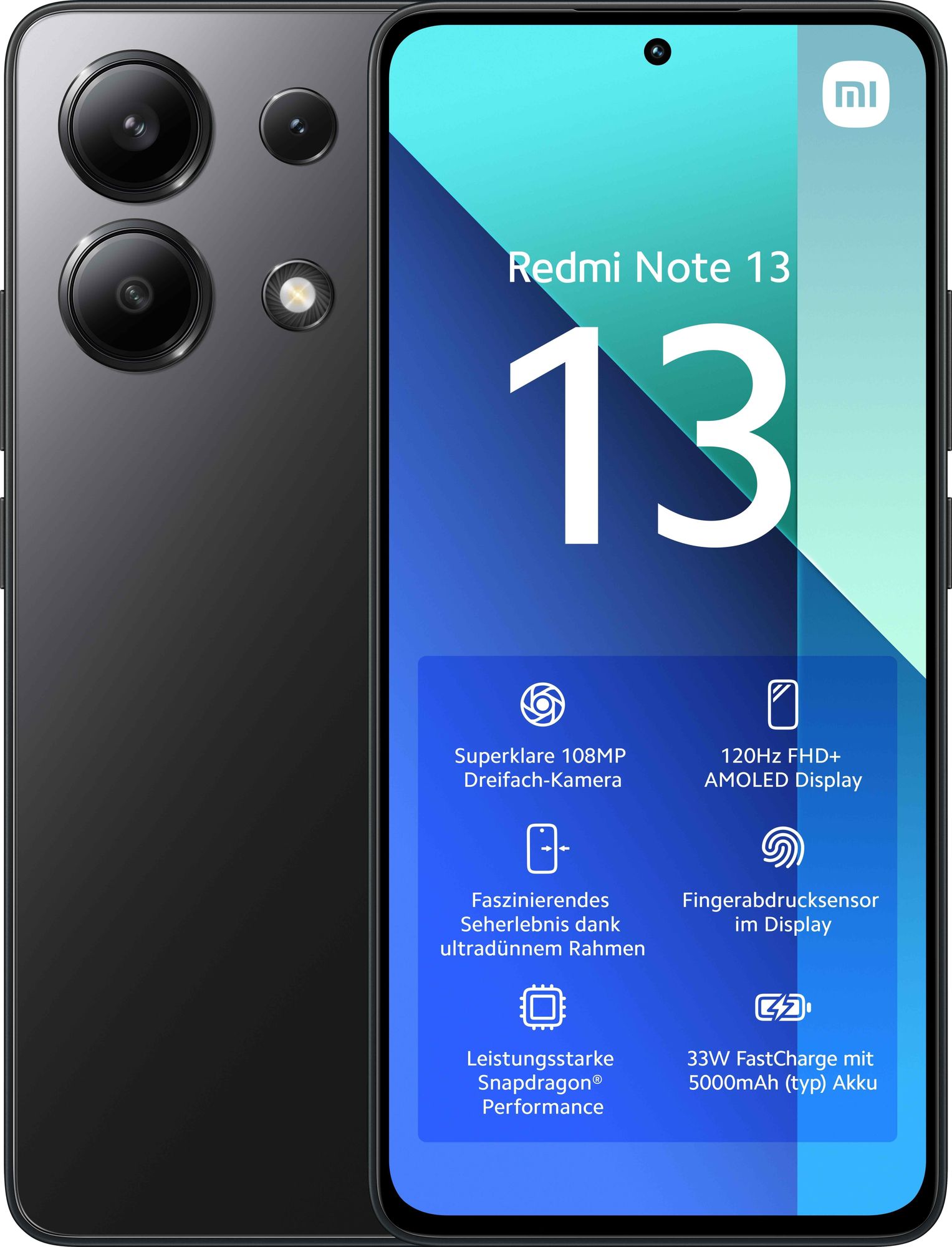 Xiaomi Redmi Note 13 4G / 128 GB / Midnight Zwart / 4G