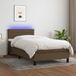 Maison Exclusive - Boxspringbed met matras en LED-verlichting, donkerbruin, 90x190 cm, textiel