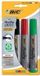 BIC Marking 2300 markeerstift 4 stuk(s) Zwart, Blauw, Groen, Rood Beitelvormige punt