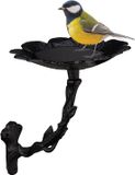 Relaxdays Vogelbad Weerbestendig Gietijzeren Vogelbad Wild Bird Water Drinkbak Vintage Vogel Wandmontage Zwart