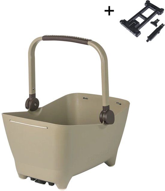 Basil Buddy hondenfietsmand MIK, biscotti brown - incl. wasbaar kussentje - Geïntegreerd riempje voor extra veiligheid