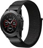 Strap-it Nylon Quickfit smartwatch bandje Zwart voor Garmin Fenix 5s/6s/7s