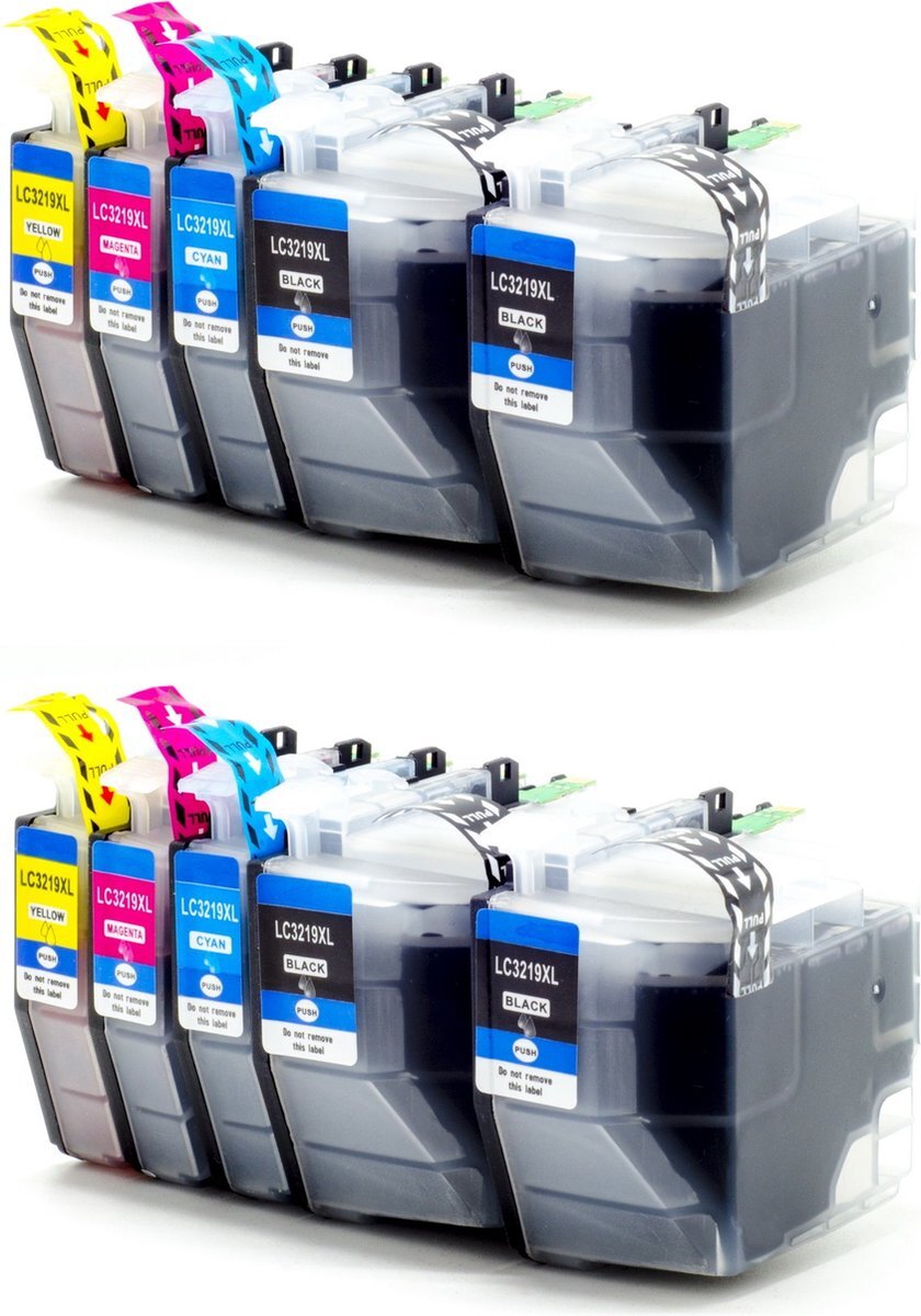 inktdag inktcartridges voor Brother LC3219XL / LC-3217 /LC3219, multipack van 10 stuks (4*BK, 2*CMY) voor Brother MFC-J5330 DW, J5730DW, J5930DW, J6530DW, J6535DW, J6930DW, J6935DW