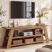Wanbor meuble TV, 160 cm, console TV style rustique avec rangement ouvert, meuble TV pour téléviseurs de 55 à 75 pouces