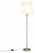Relaxdays Lampadaire, avec abat-jour en tissu, E27, hauteur x diamètre : 160 x 40 cm, lampadaire pour le salon, lin et métal, blanc/laiton