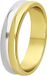 Lucardi Dames Zilveren ring 2-tone - Ring - 925 Zilver - Zilver- en Goudkleurig - 16.5 / 52 mm