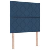 vidaXL Boxspringbed met LED-stripverlichting Blauw 120 x 200 cm Stof