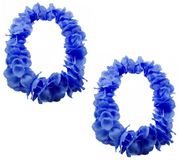 Slinger bloemen - Set van 3x stuks - blauw néon
