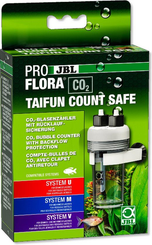 JBL PROFLORA CO2 TAIFUN COUNT SAFE CO2-bellenteller met ingebouwde beveiliging tegen terugstromen van water