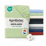 Komfortec Jersey Stretch Hoeslaken 180x200 cm - 23cm Matrasdikte - Rondom Elastiek - 100% Katoen - Groen
