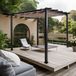 Aluminium pergola HWC-N93, pavillon de jardin, construction stable de 8 cm, toit coulissant, UV50+, 3x3 mètres, couleur : taupe