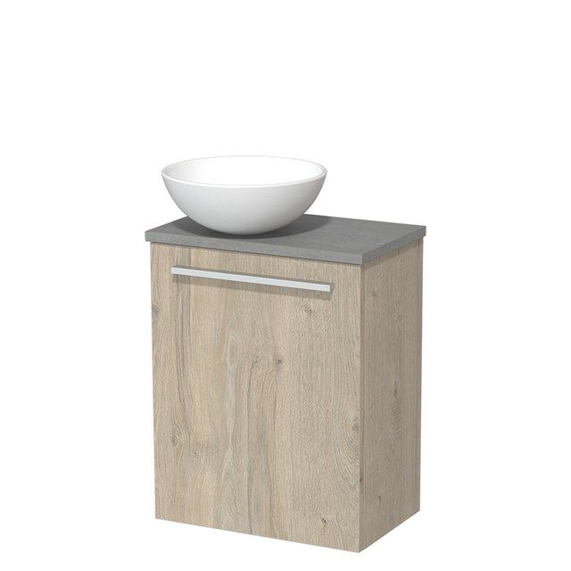 Maxaro Toiletmeubel Modulo Lichtgrijs Eiken Vlak 41 cm