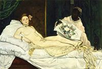 Canvas Legendarte Canvas schilderij - Foto op canvas - Olympia - Édouard Manet cm. 60x90 - Wanddecoratie
