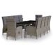 vidaXL 11-delige Tuinset Poly Rattan Grijs