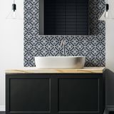 Ambiance Sticker Rocio Tegelstickers voor de muur in keuken en badkamer - 24 Rocio Azulejos cementtegelstickers - 24 stickers, 15x15cm