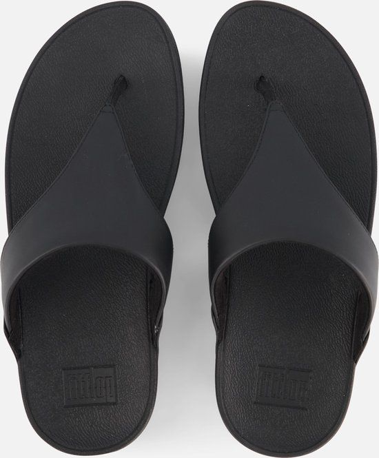 FitFlop Lulu Leather Toe Post Teenslippers Dames Zwart Maat 41