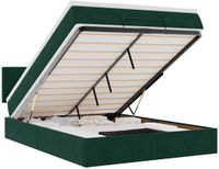 vidaXL Ottomaans bedframe met matras en LED's, donkergroen fluweel, 140x190cm