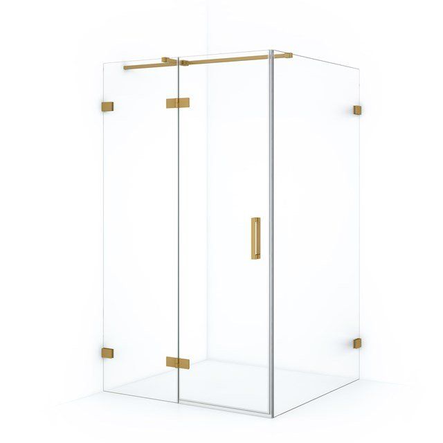 Maxaro Douchecabine Diamond 110x110cm 8mm Helder Veiligheidsglas Goud met Draaideur
