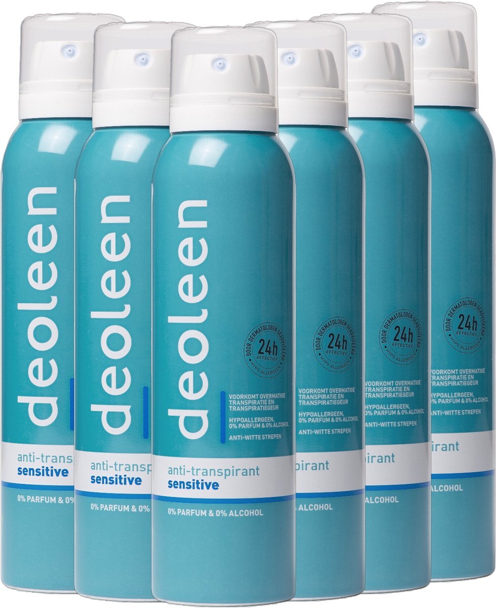 Deoleen Anti-transpirant - Roller Sensitive - Deodorant - 50 ml 6 pack