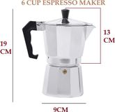Merkloos Italian espresso cooker Top Coffee Maker 6 Espresso Cups Percolator Moka Pot (6 Cups/300ml)