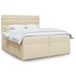 Maison Exclusive - Boxspringbed met matras, crème, 200x200 cm, textiel