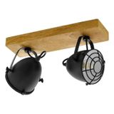 EGLO GATEBECK Plafondspot, hout/zwart, 2-lamps, hout
