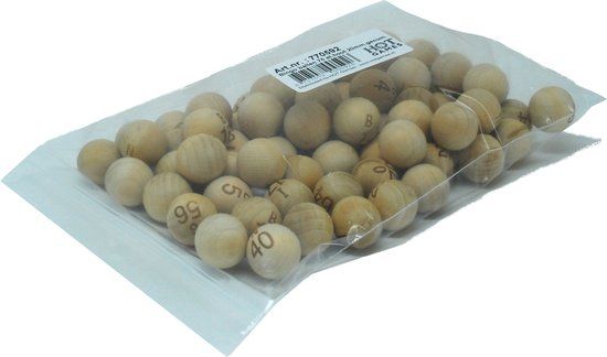 Bingo ballen 75 stuks hout 20mm - HOT Games