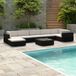 Prolenta Maison Exclusive - Tuinset voor in de tuin, 8-delig, met kussens, van polyrotan, zwart
