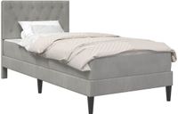 vidaXL Bedframe met matras Lichtgrijs 90 x 200 cm Fluweel