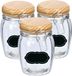 Bocal de conservation - 6x - 820 ml - verre - avec fermeture à levier - étiquettes incluses