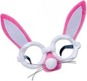 Merkloos Roze haas bril met oren en snuit