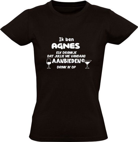 Sol's Ik ben Agnes Dames T-shirt - Zwart - L - Verjaardagscadeau