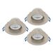 EGLO 3-delige set inbouwspots Salabate, Ø 8,8 cm, badkamer plafondspots | aluminium zilver, warmwit, neutraalwit, koudwit, IP65