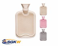 Merkloos / Sans marque Koopman International B.V. Kruik - Waterzak - Warmwaterkruik van natuurlijk rubber. 2 ltr. Set van 3 stuks: lichtgrijs, beige en roze