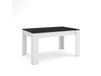 Table à manger effet bois noir et blanc 140x90x76cm