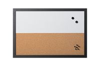 Bi-Office Combitbord whiteboard en memoboard elementen, magnetisch, droog afwisbaar/kurk, zwart MDF-frame, 60x40cm