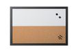 Bi-Office Combitbord whiteboard en memoboard elementen, magnetisch, droog afwisbaar/kurk, zwart MDF-frame, 60x40cm
