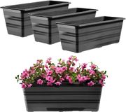 KADAX Set bloembak, 3 x 40 cm, antraciet, kunststof