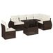vidaXL 7-delige Loungeset met kussens, polyrattan, bruin